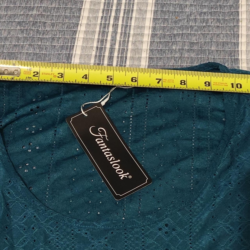 Grane Deep Teal Sleeveless Lace Top - Picture 4 of 9